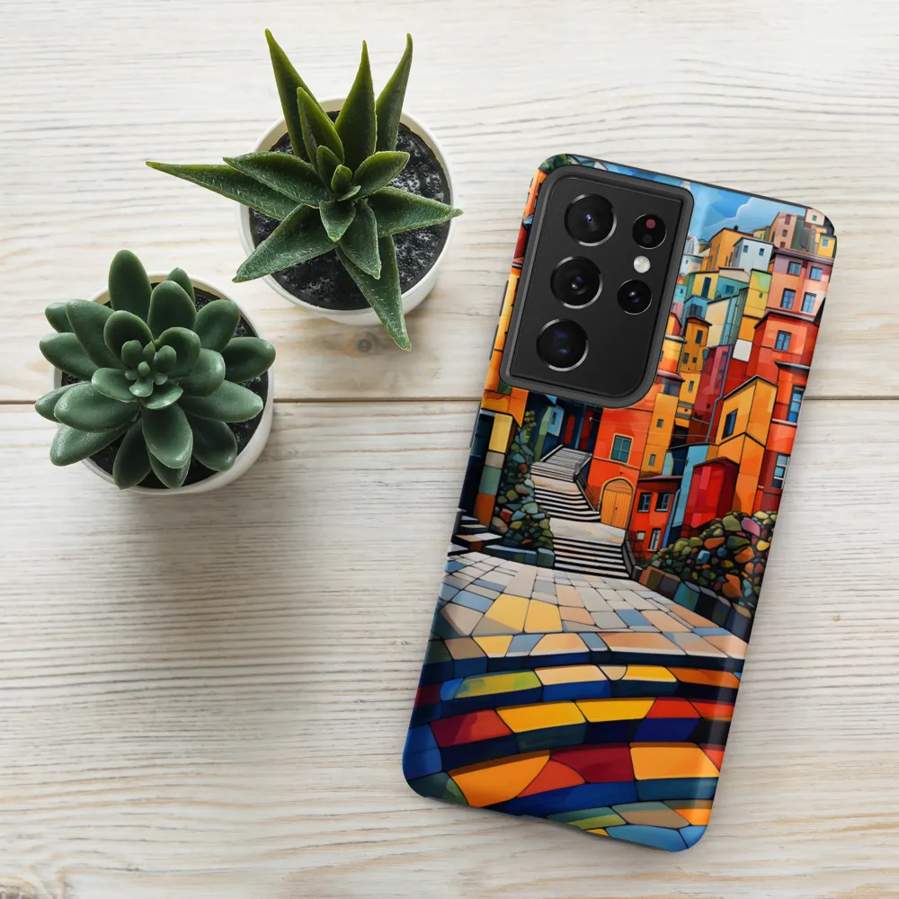 Vibrant Village: A Cubist Journey