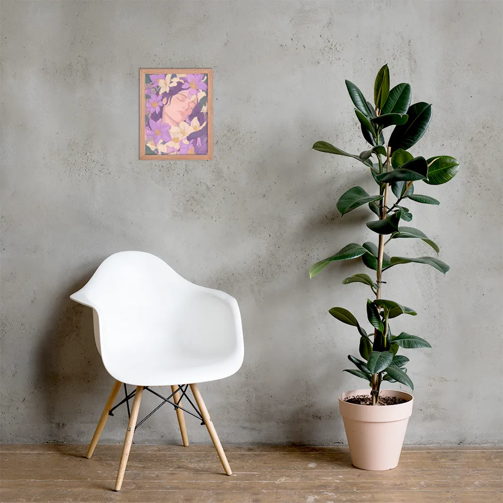 Harmony in Bloom | Poster with Red oak Frame | 11″×14″