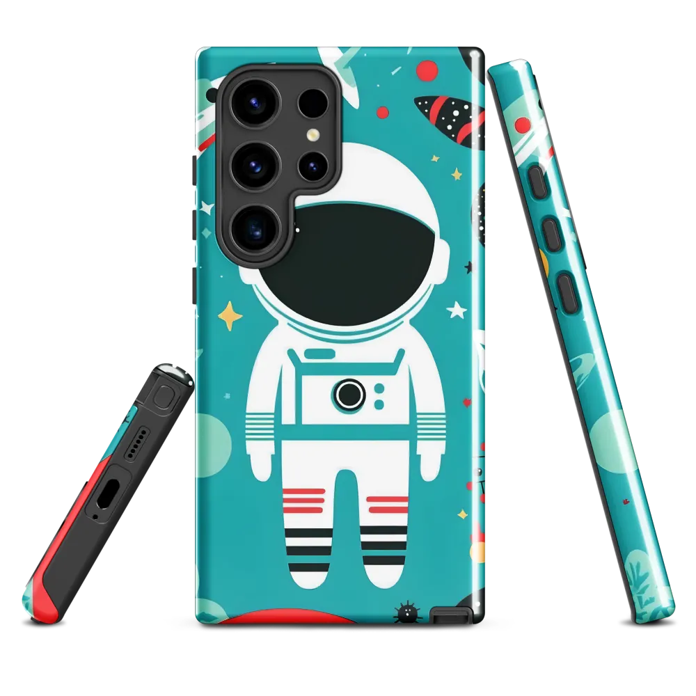 Whimsical Astronaut in Cosmic Wonderland | Phone Case |  S24 Ultra | Tough Case | Glossy