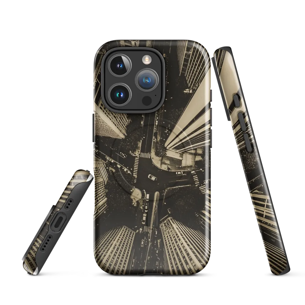 Urban Symphony: Aerial Perspective of City Life | Phone Case |  16 Pro | MagSafe® Tough Case | Glossy