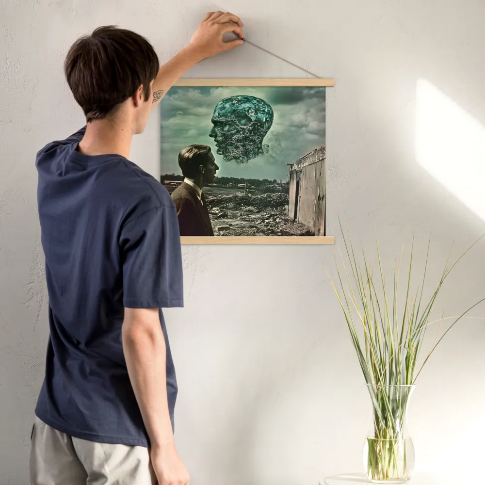 Ethereal Reflections: Identity in a Fragmented World | Poster With Oak Wood Hanger | 18″×18″