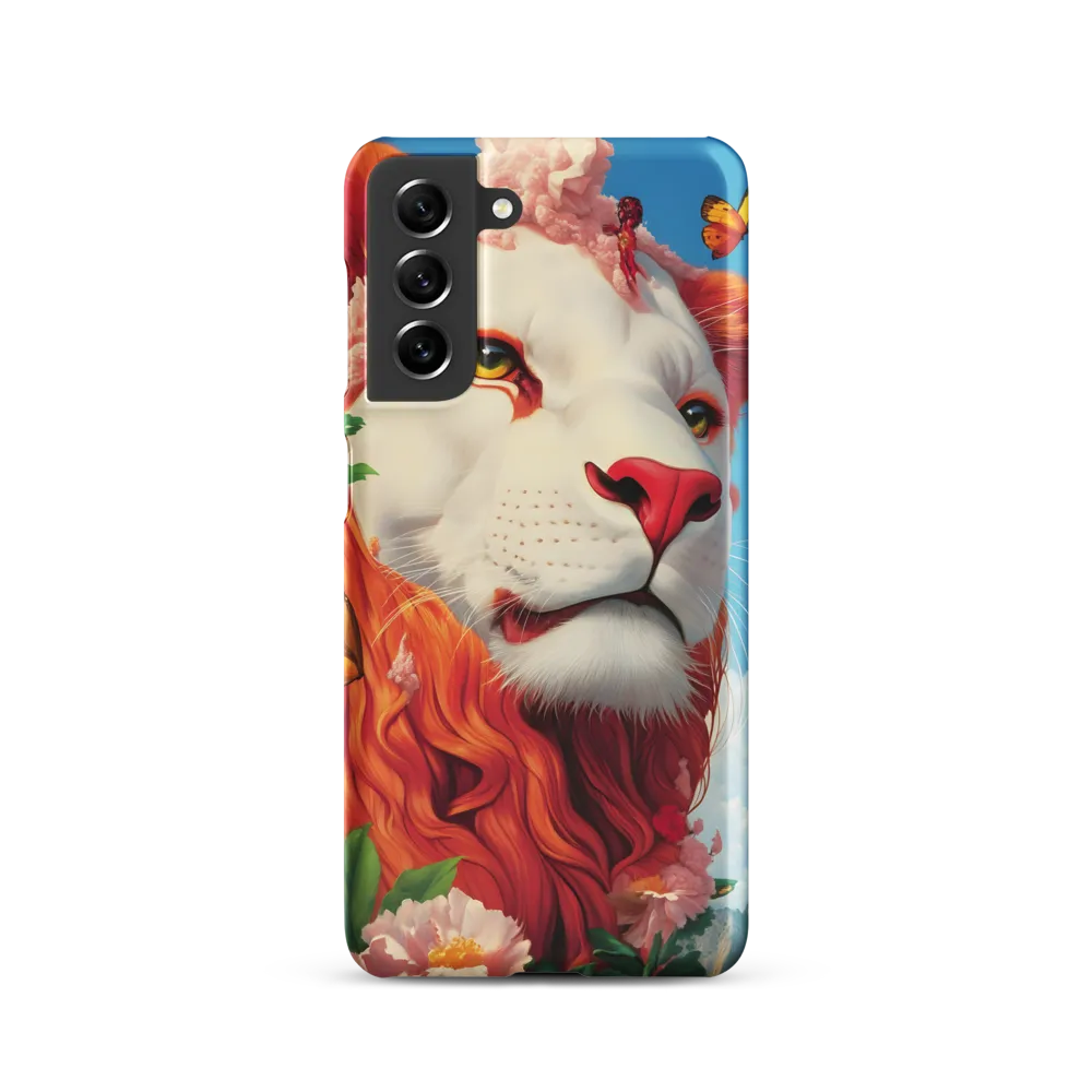 Majestic Lion Amidst Floral Splendor