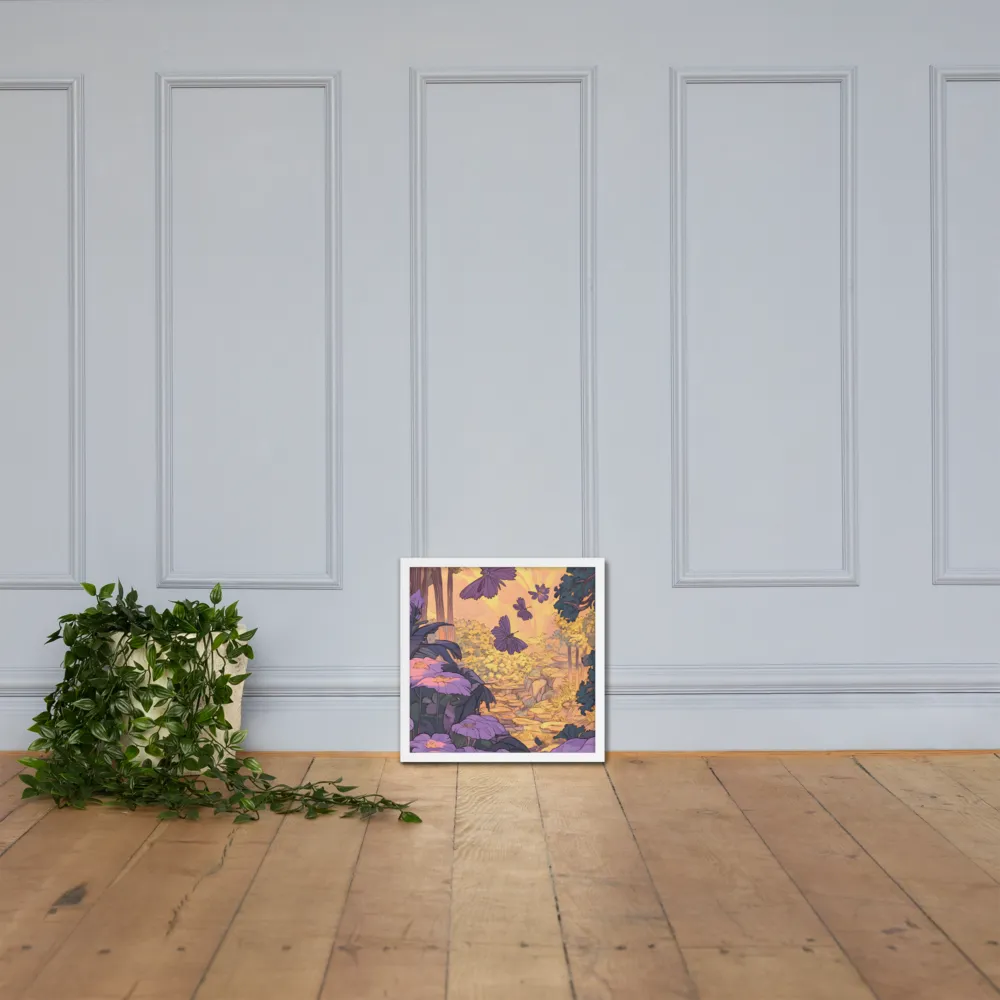 A Serene Dance of Butterflies | Poster with White Frame | 16″×16″