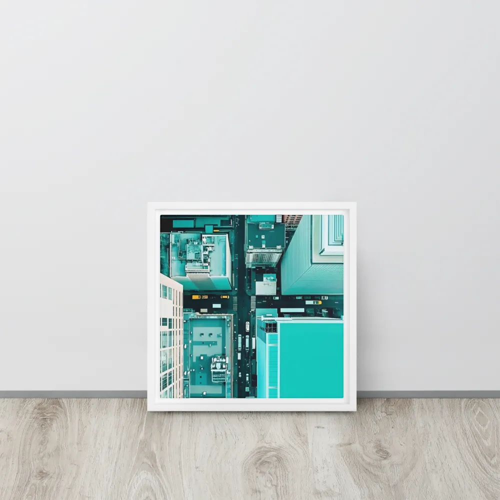 Urban Geometry: Aerial Perspective | Canvas with White Frame | 12″×12″