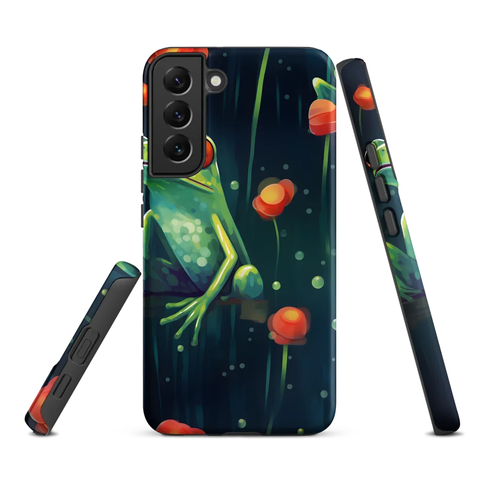 Playful Frogs in a Lush Pond