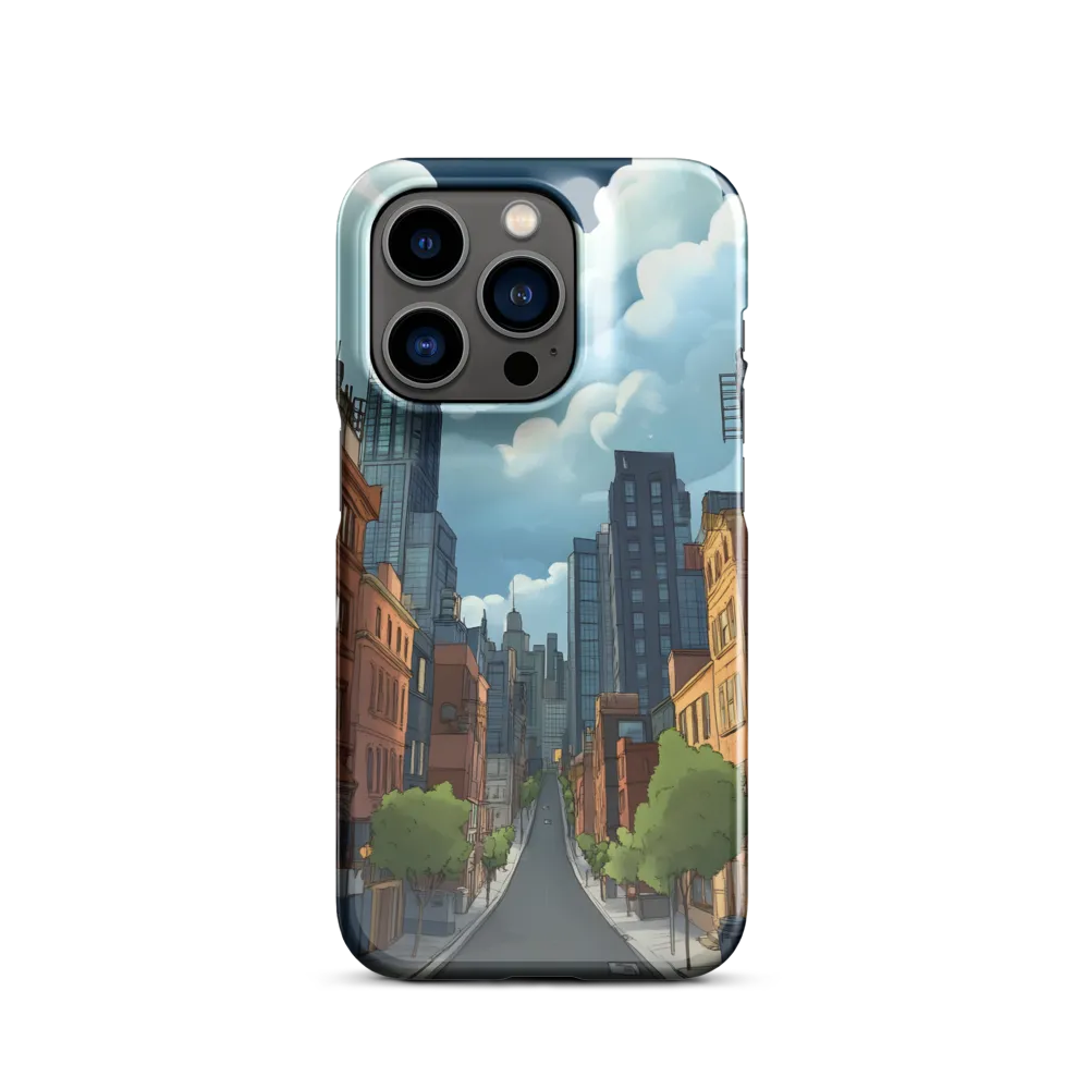 Urban Serenity: A Digital Cityscape | Phone Case |  14 Pro | Snap Case | Glossy