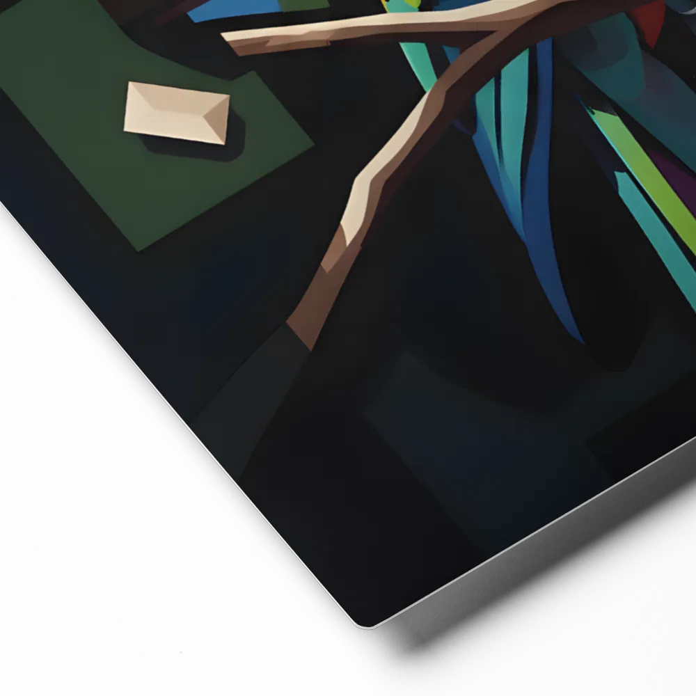 Prismatic Macaw 
 Metal Print | 12″x 12″