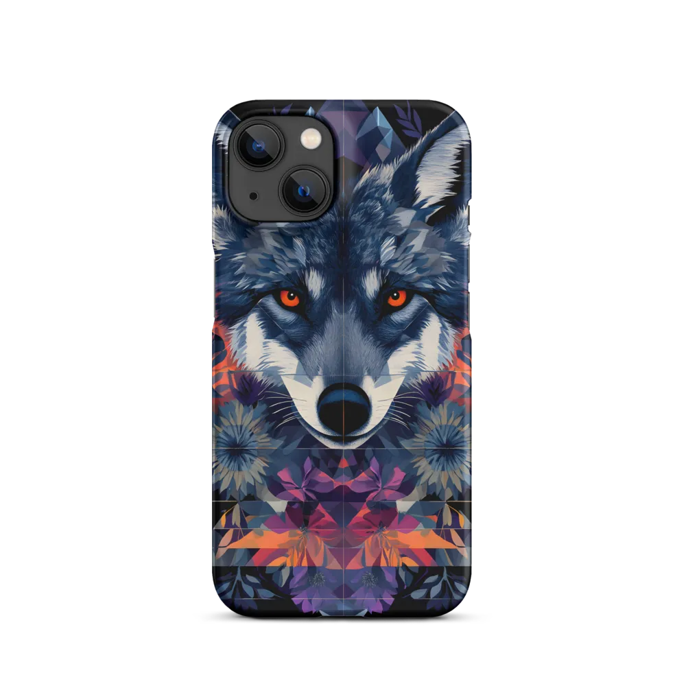 Mystical Wolf Amidst Floral Geometry