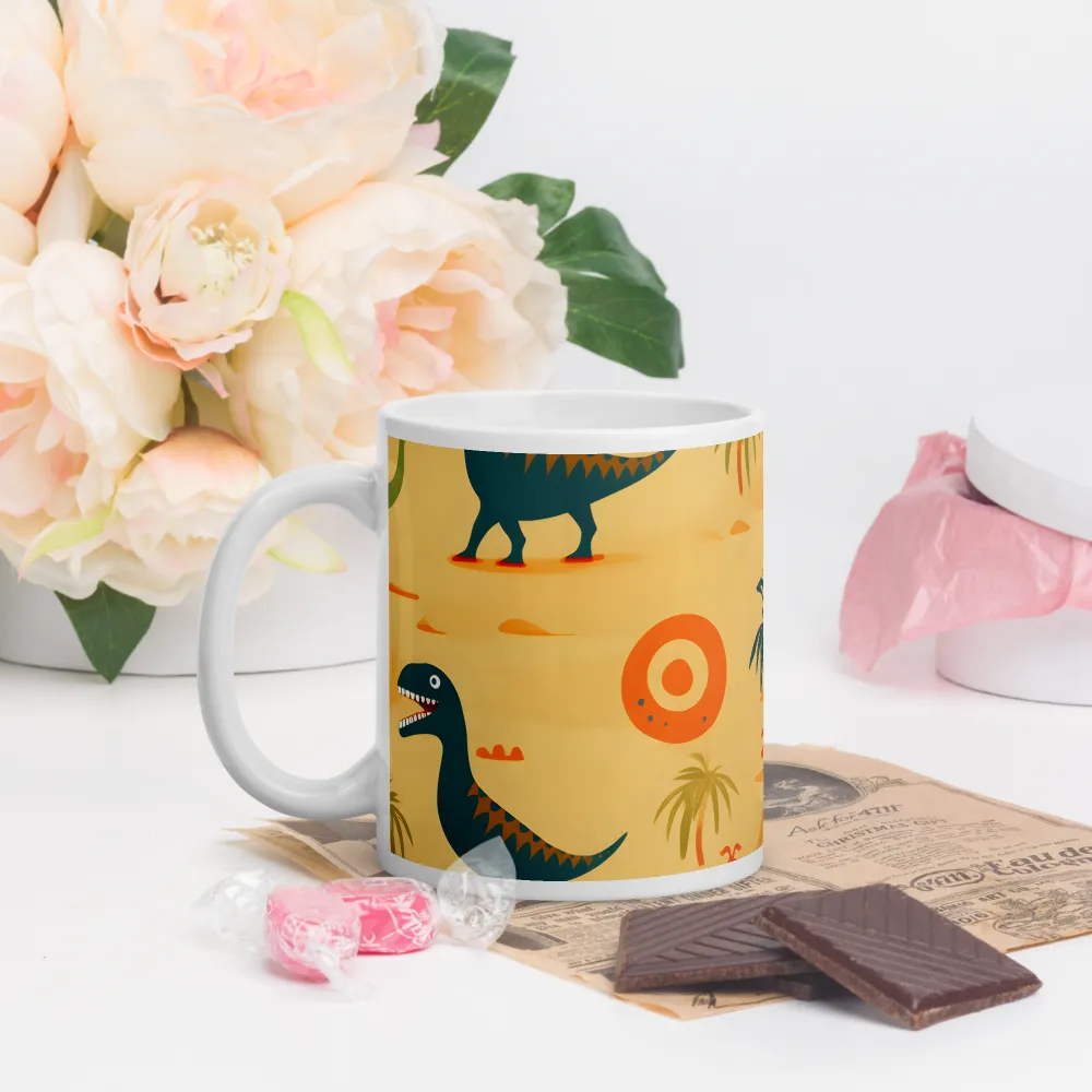 Dinosauria Delight: A Colorful Prehistoric Adventure | Mugs | Multiple Sizes & Colors