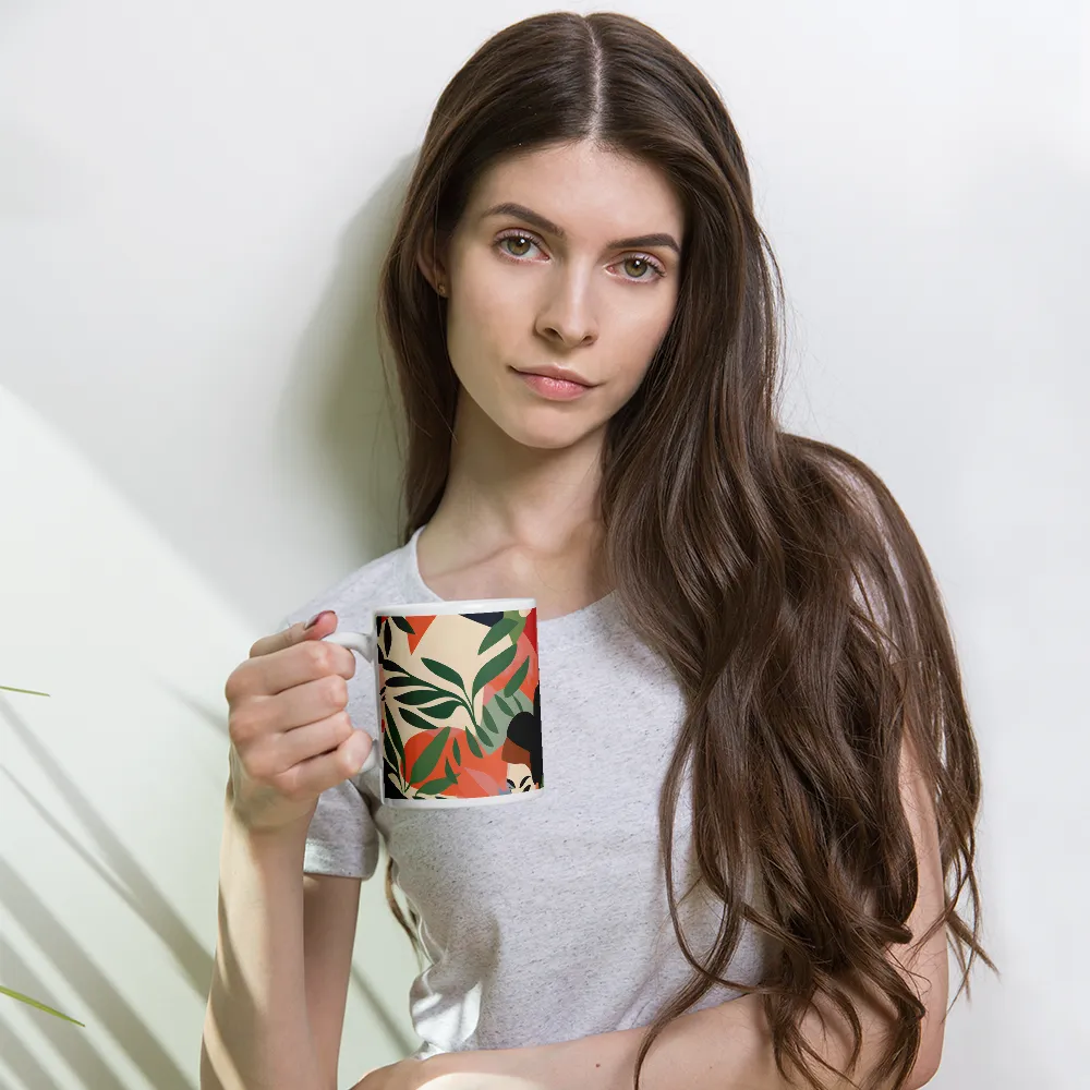 Harmony of Nature and Femininity | Mug with White inside | 11 oz