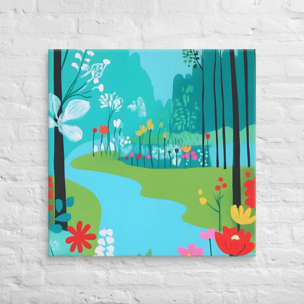 Whispers of Spring: A Colorful Retreat | Canvas | 32″×32″