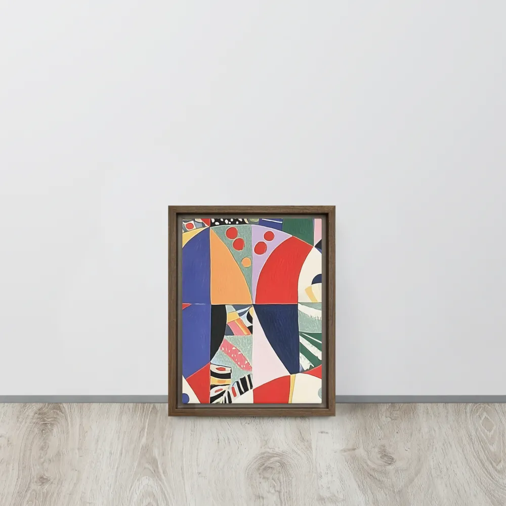 Dynamic Mosaic Symmetry | Canvas with Brown Frame | 9″×12″