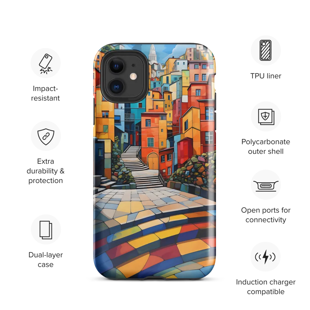 Vibrant Village: A Cubist Journey