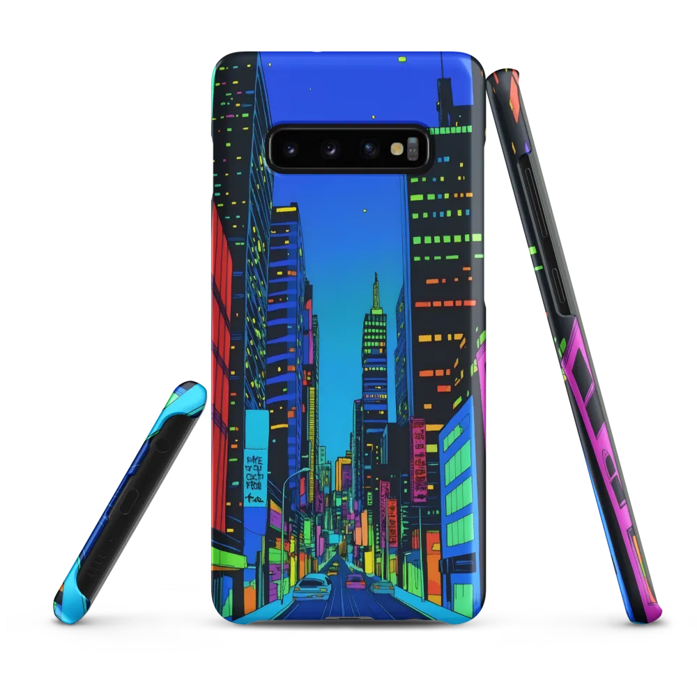 Neon Dreamscape: A Futuristic City at Dusk | Phone Case |  S10 Plus | Snap Case | Matte