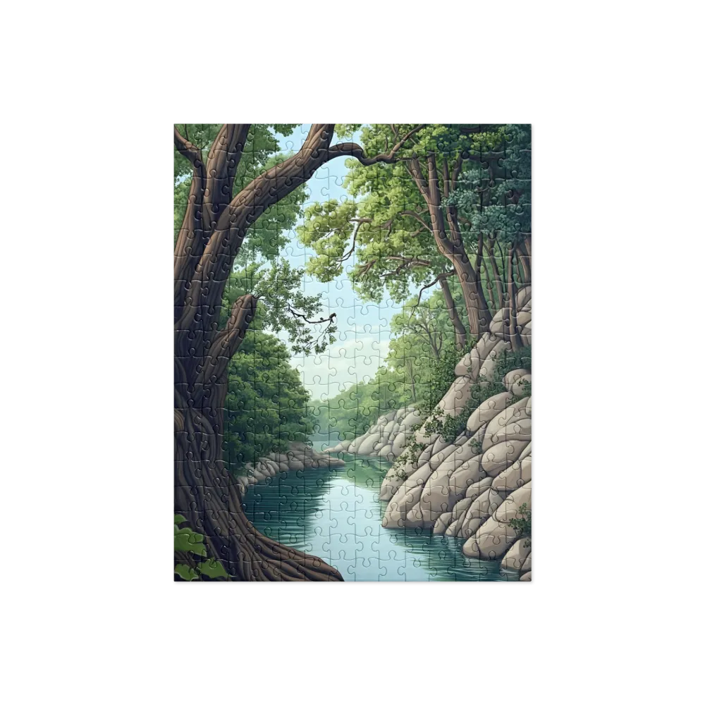 Tranquil Reflections: A Serene River Landscape | Jigsaw Puzzle | 252 pieces