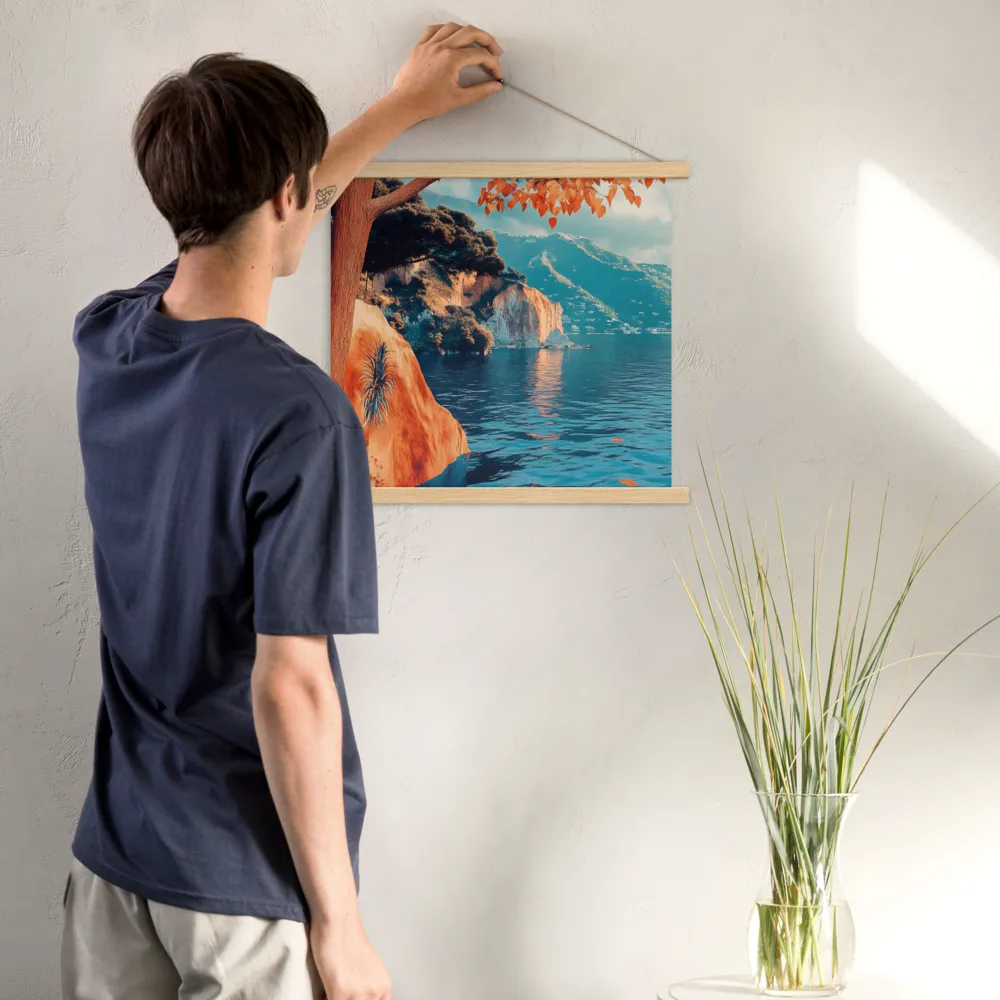 Elysian Waterscape | Poster With Oak Wood Hanger | 18″×18″