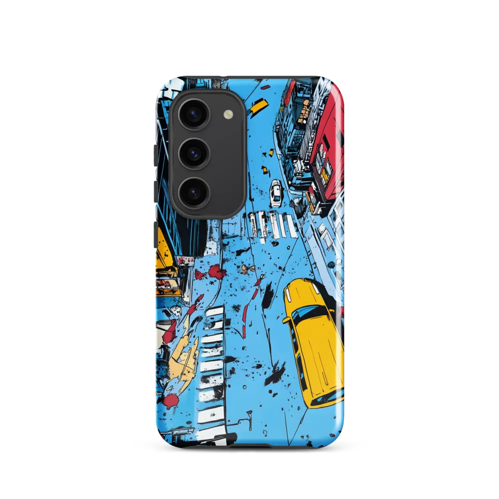 Urban Chaos: Aerial View of City Life | Phone Case |  S23 | Tough Case | Glossy