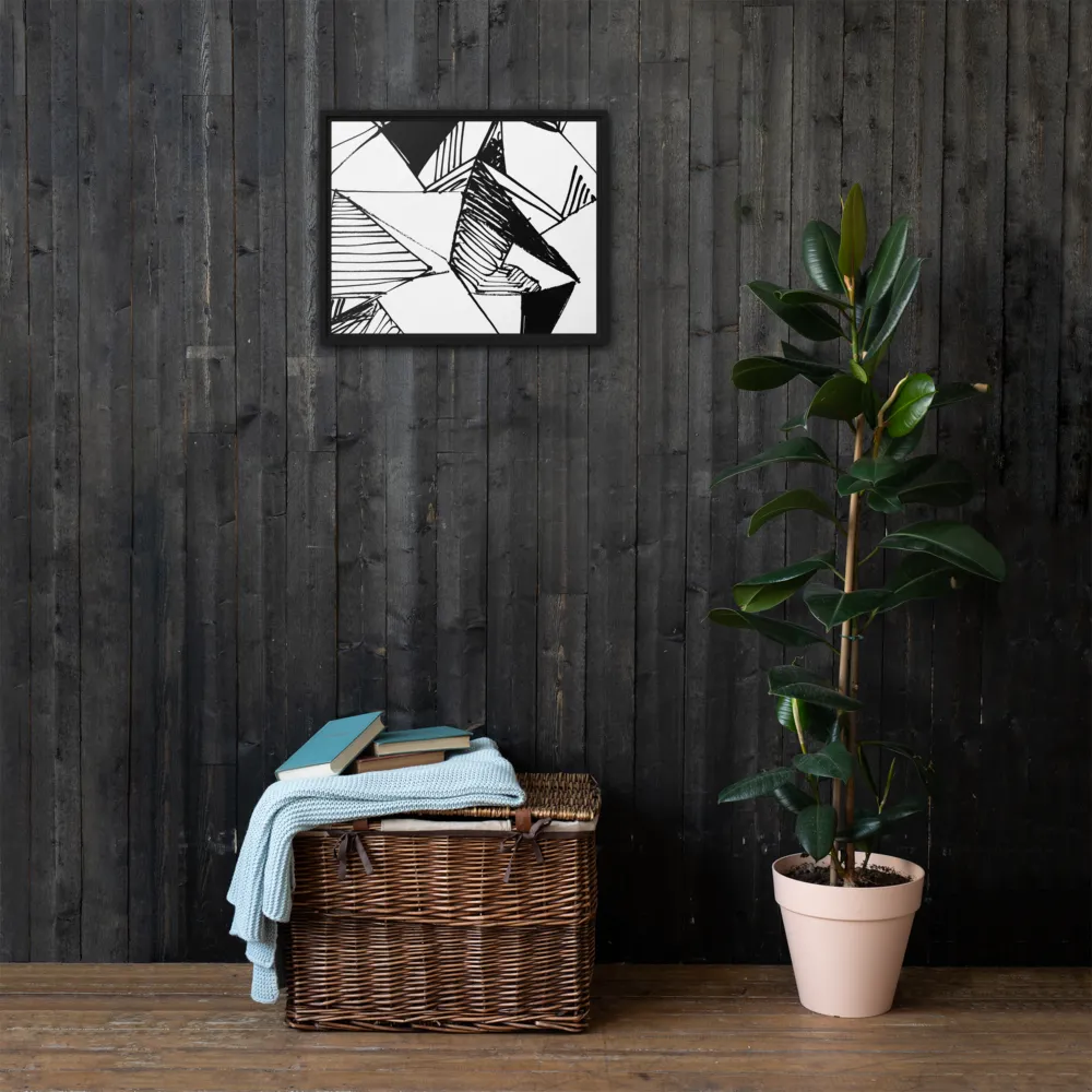 Dynamic Geometry in Ink | Canvas with Black Frame | 16″×20″