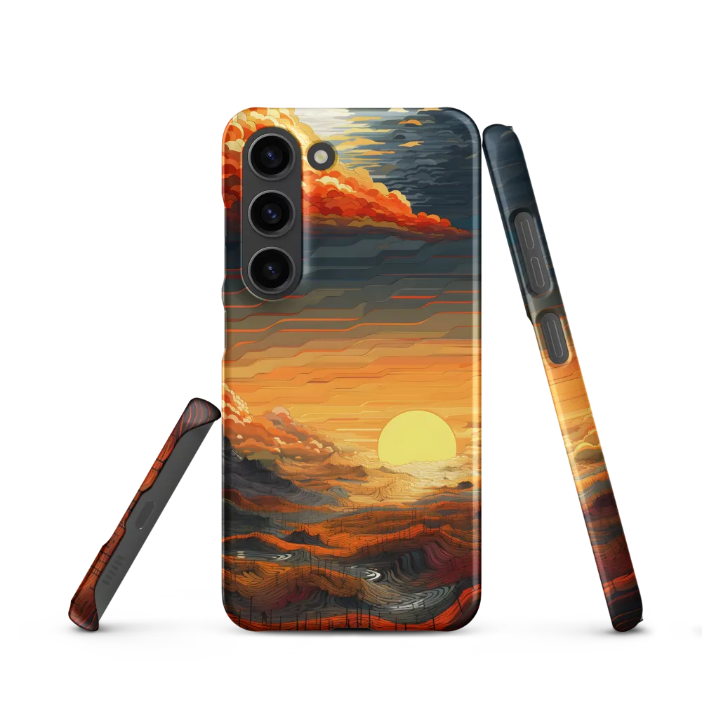Ethereal Sunset: A Serene Landscape in Flowing Forms