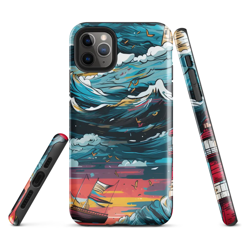 Turbulent Seas: A Lighthouse Adventure | Phone Case |  11 Pro Max | Tough Case | Glossy