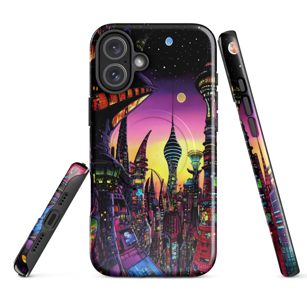 Futuristic Cityscape at Dusk | Phone Case |  16 Plus | MagSafe® Tough Case | Glossy