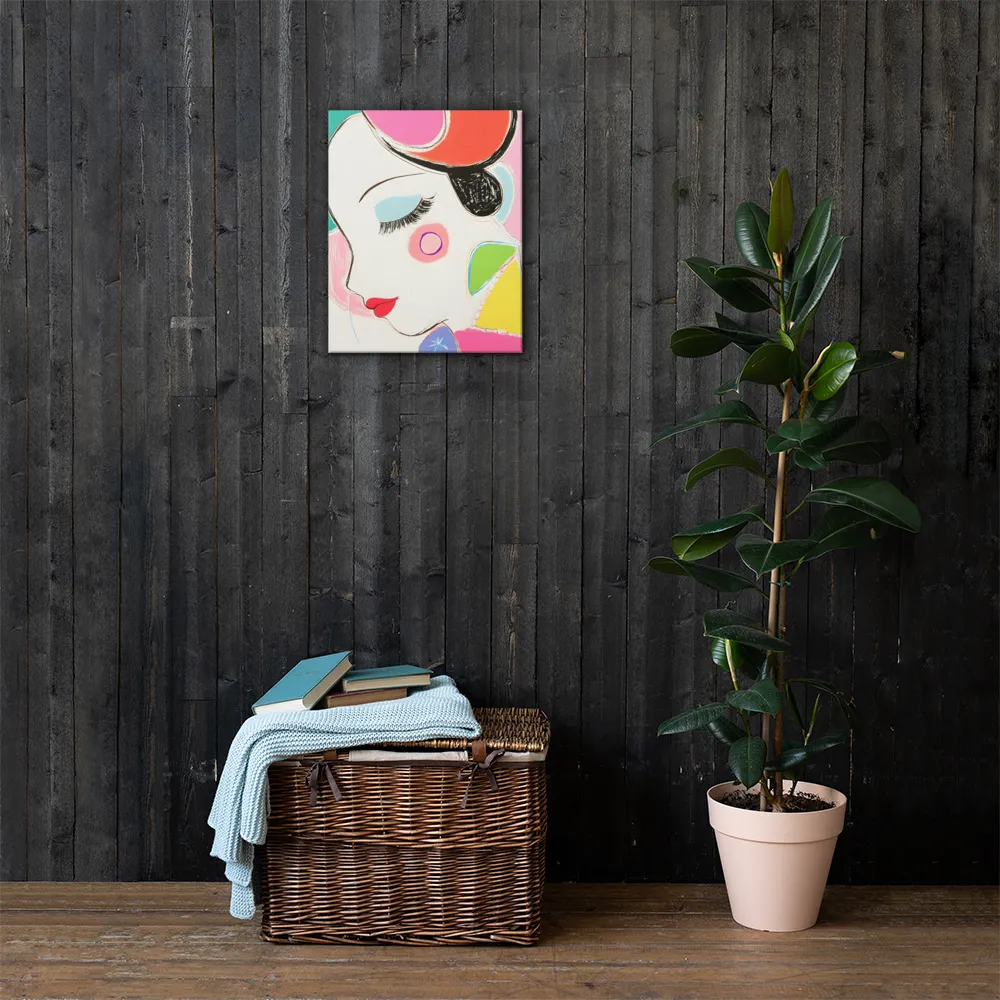 Whimsical Portrait in Colorful Abstraction | Canvas | 16″×20″