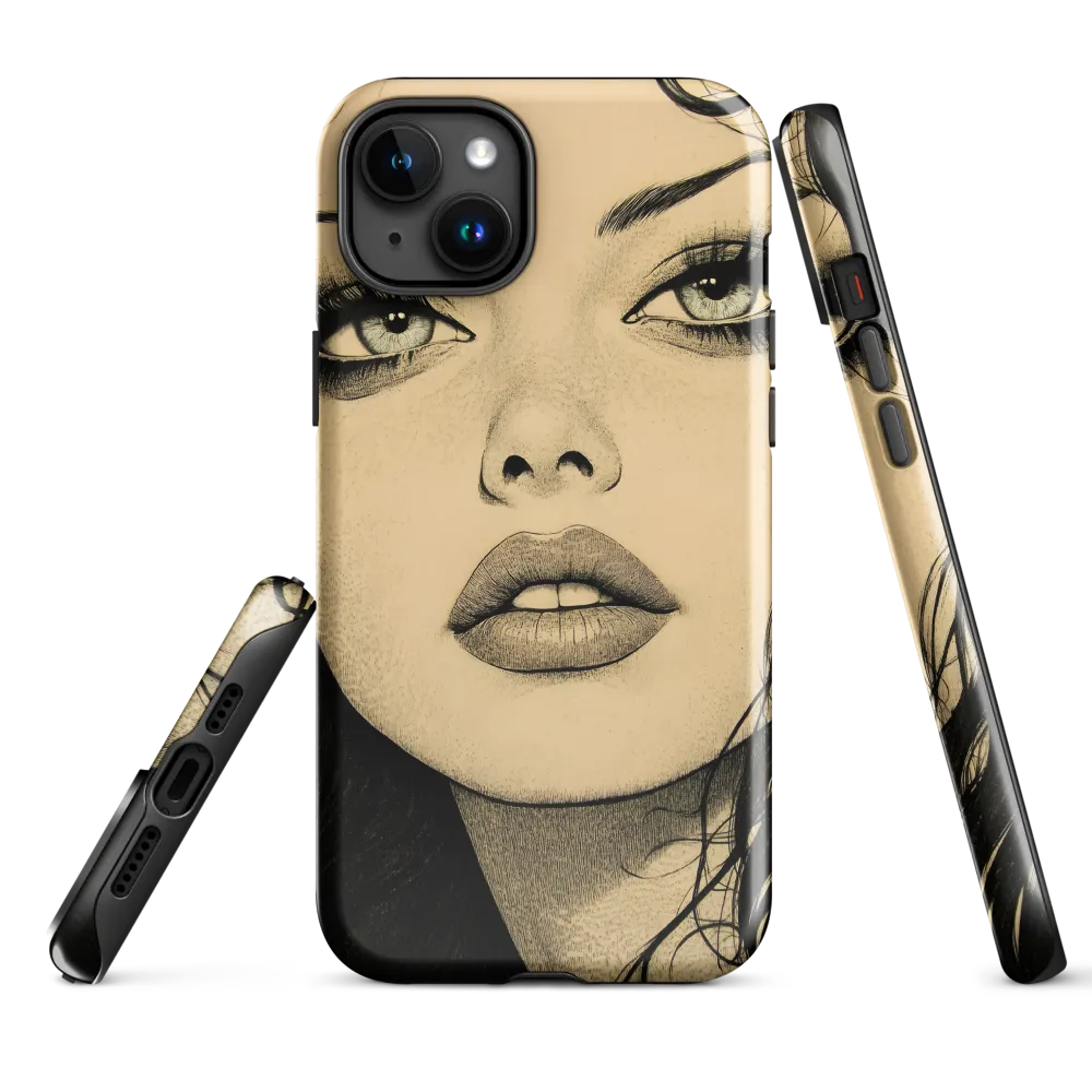 Enigmatic Gaze | Phone Case |  15 Plus | Tough Case | Glossy