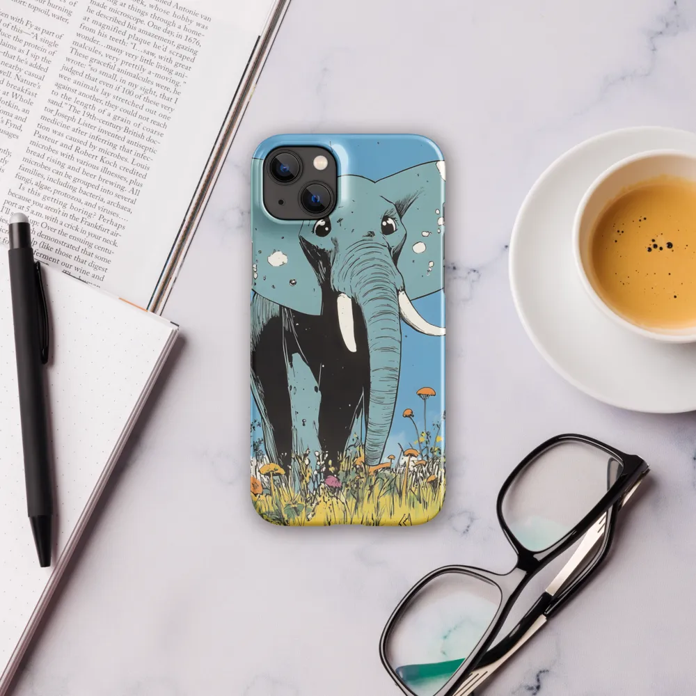 Whimsical Blue Elephant in Bloom