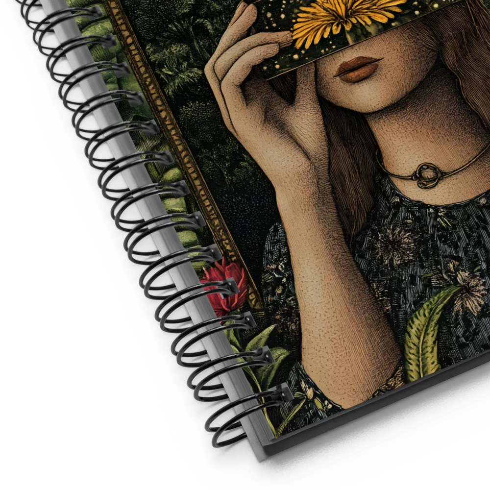 Veil of Nature: A Surreal Embrace | Spiral Notebook