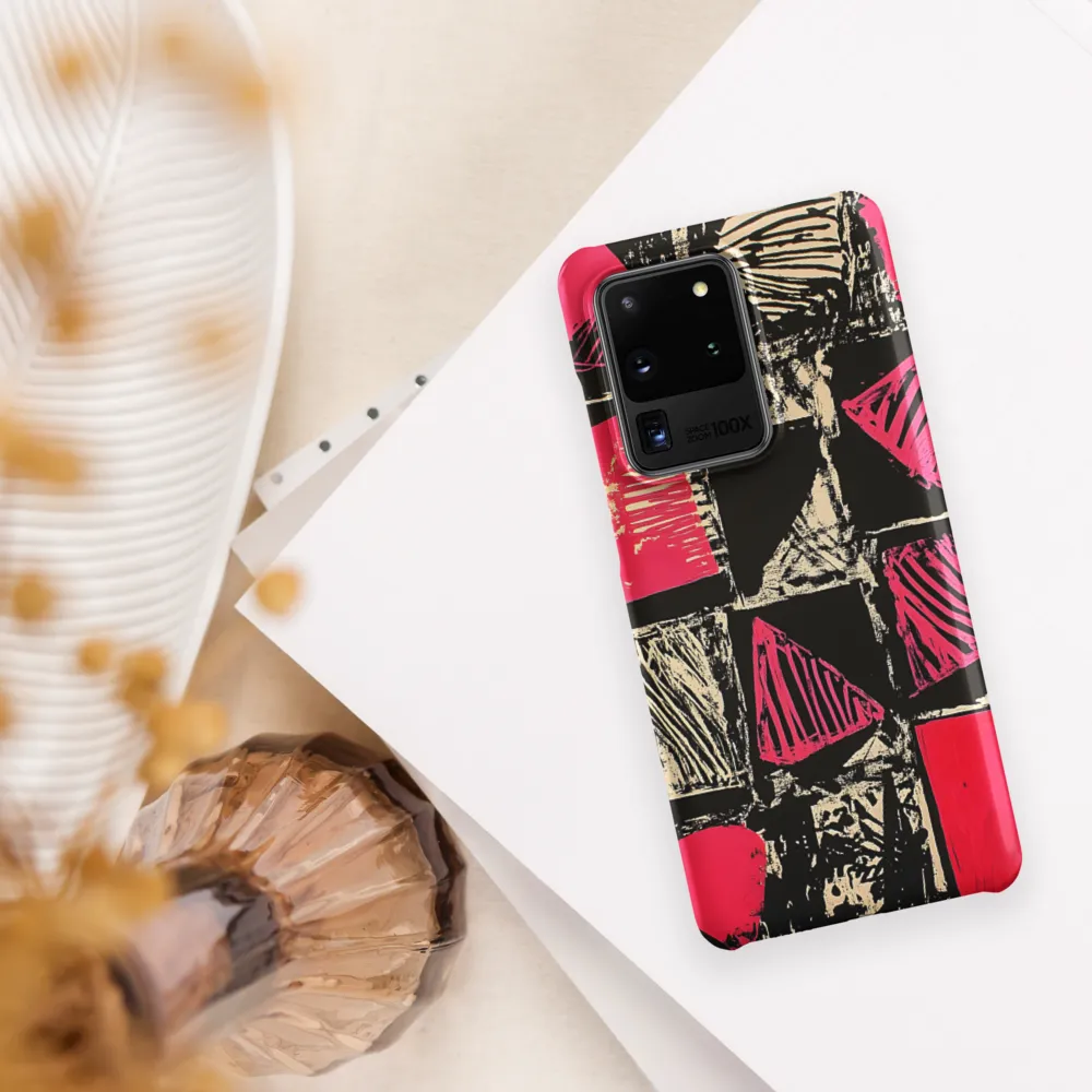 Geometric Symphony in Pink and Black