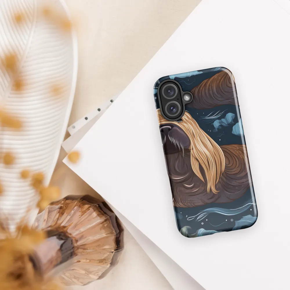 Whimsical Walruses in Deep Blue