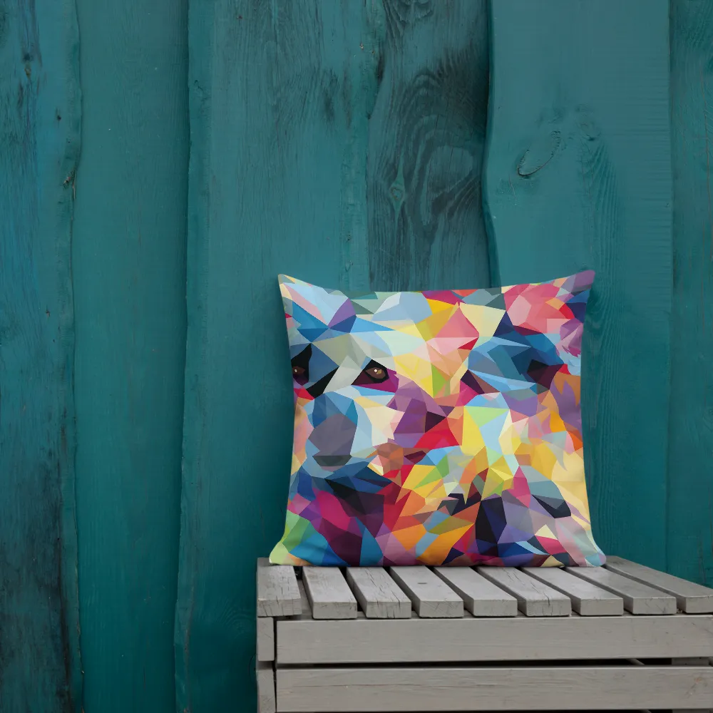 Playful Geometry: The Bear's Face | Pillow | 18″×18″