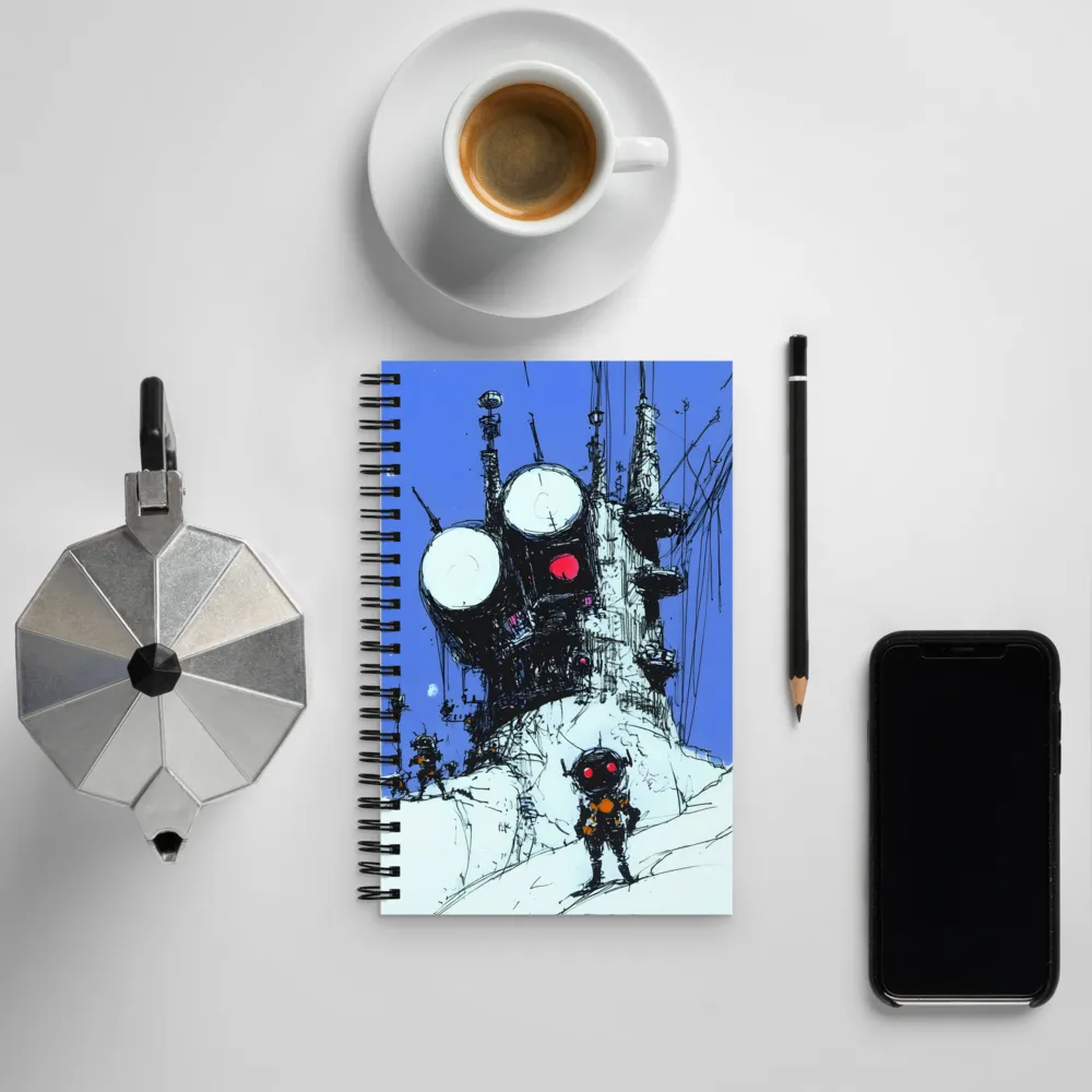 Echoes of a Futuristic Frontier | Spiral Notebook