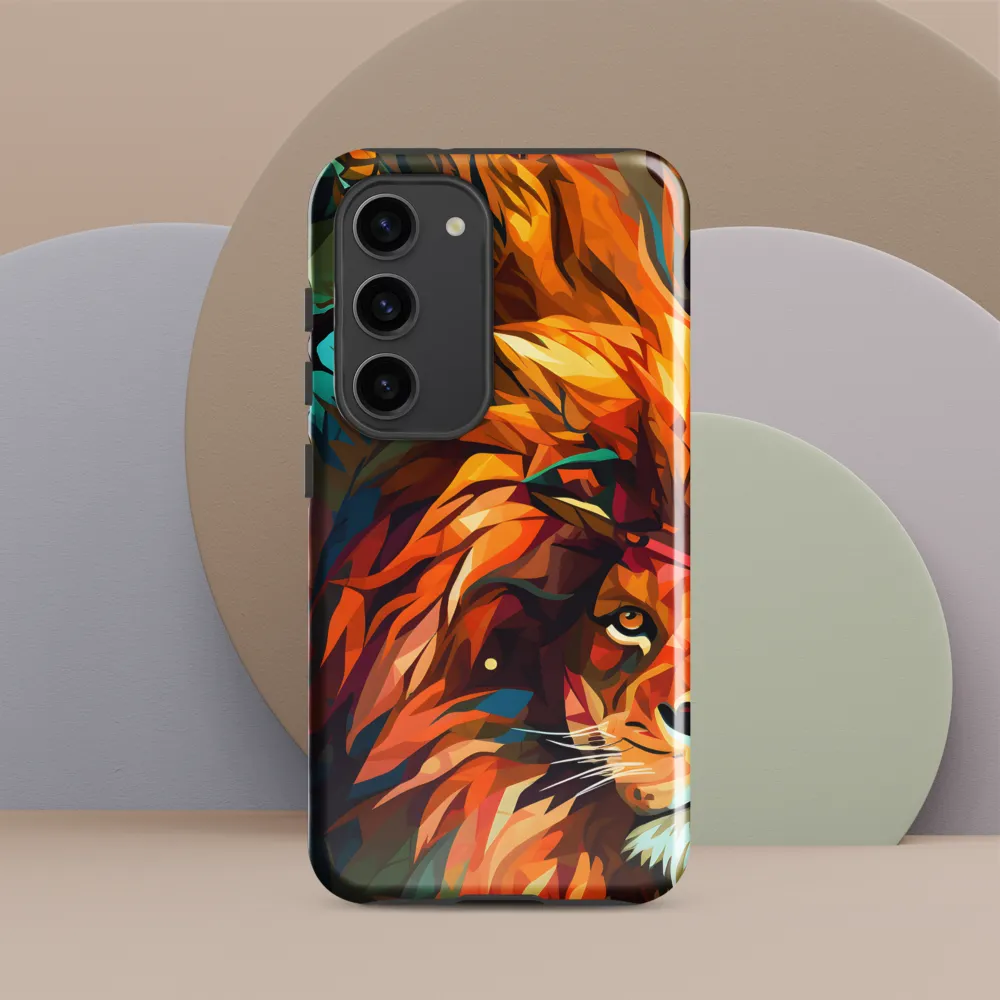Majestic Gaze: The Polygonal Lion