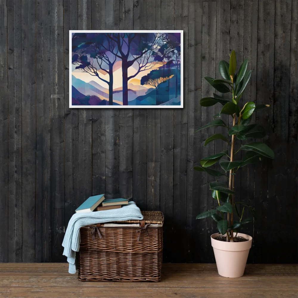 Tranquil Geometry: A Journey Through Color | Canvas with White Frame | 20″×30″