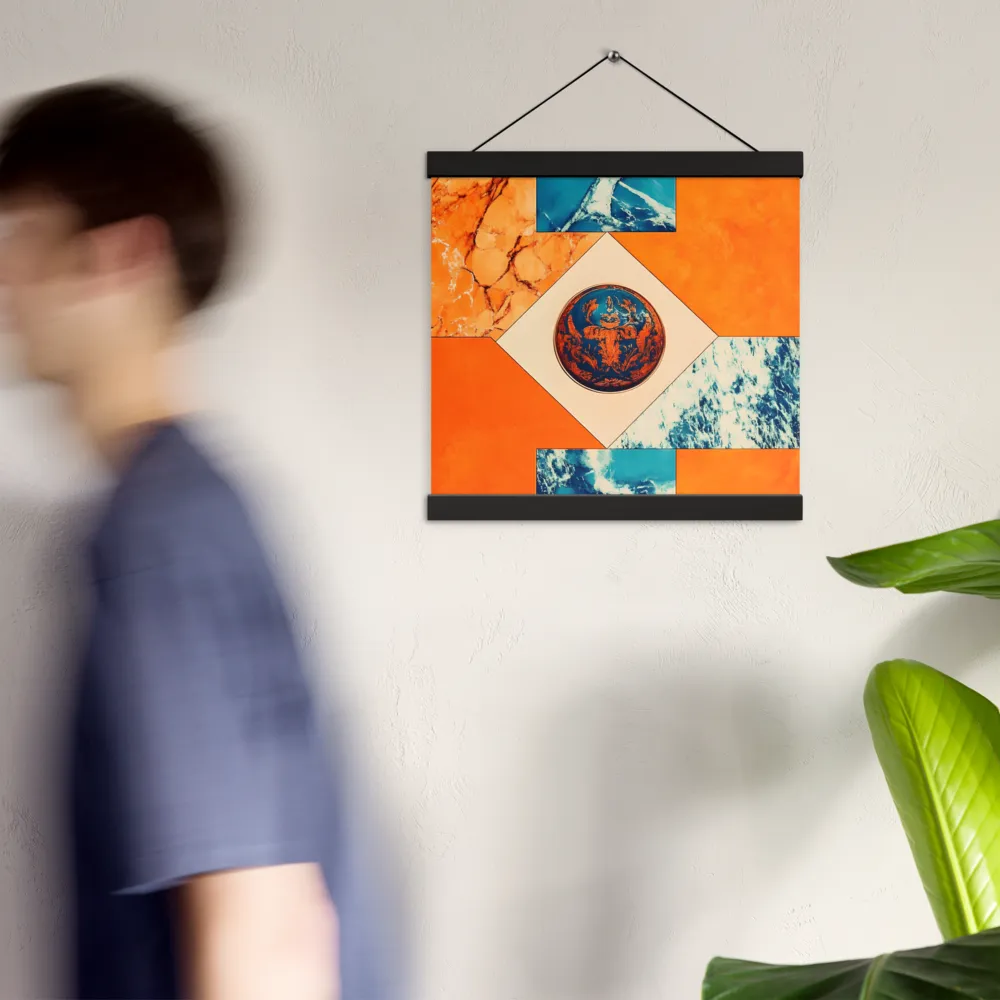 Harmonious Encounters: Abstract Geometry | Poster With Black Wood Hanger | 12″×12″
