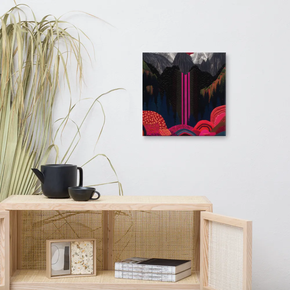 Ethereal Cascade: A Surreal Landscape | Canvas | 16″×16″