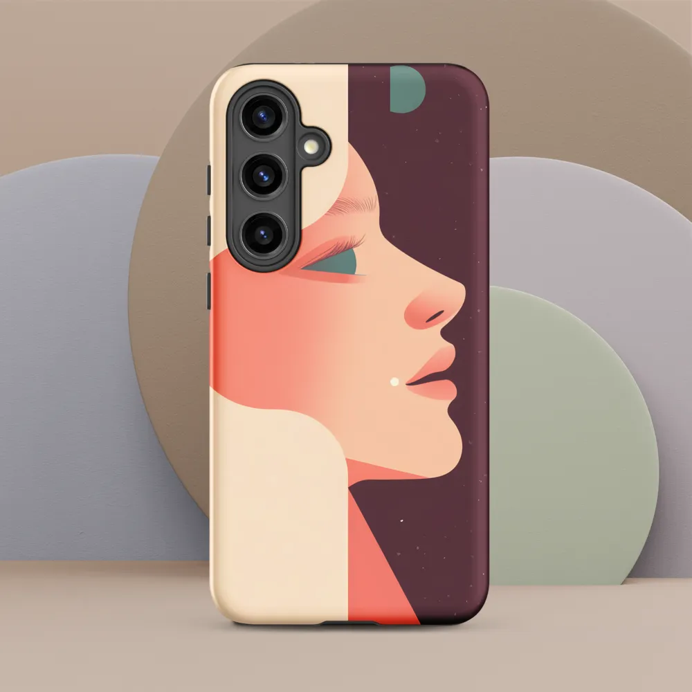 Profile in Peach and Burgundy