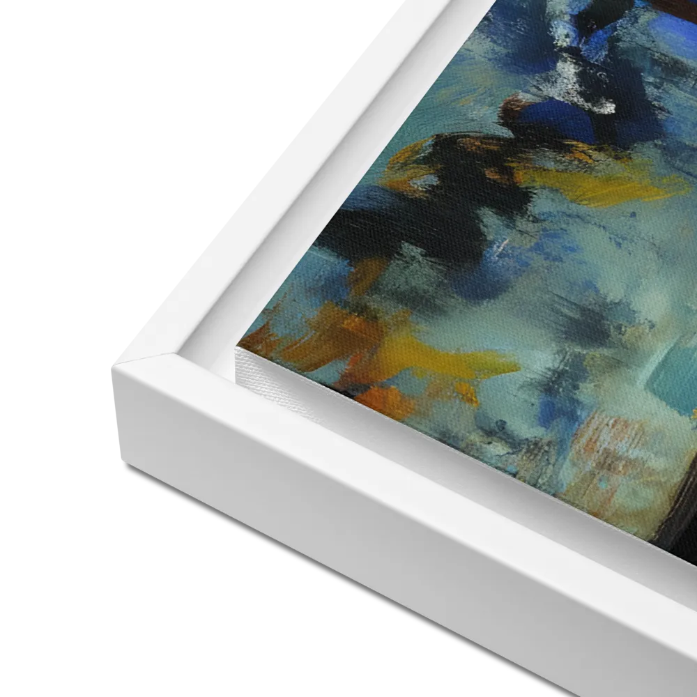 Contemplation Under the Night Sky | Canvas with White Frame | 18″×24″