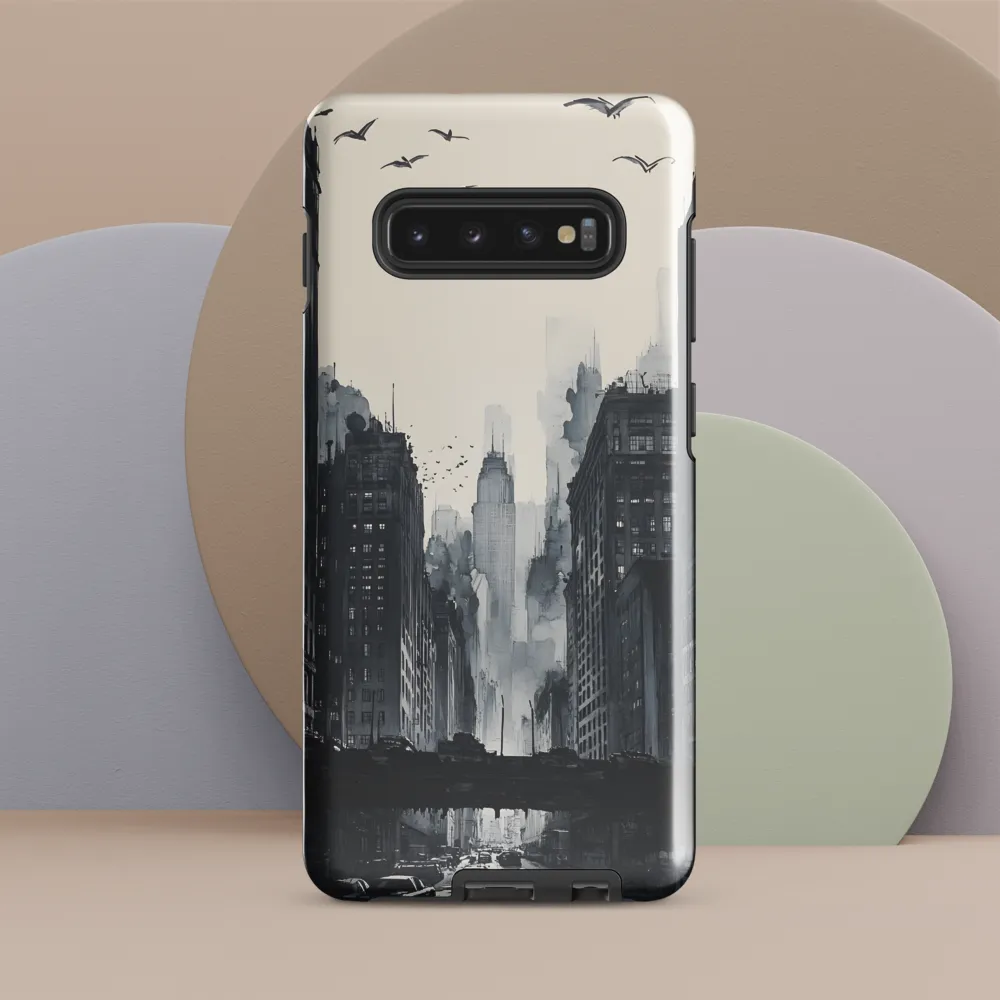 City Whispers: A Monochrome Reflection | Phone Case |  S10 Plus | Tough Case | Glossy