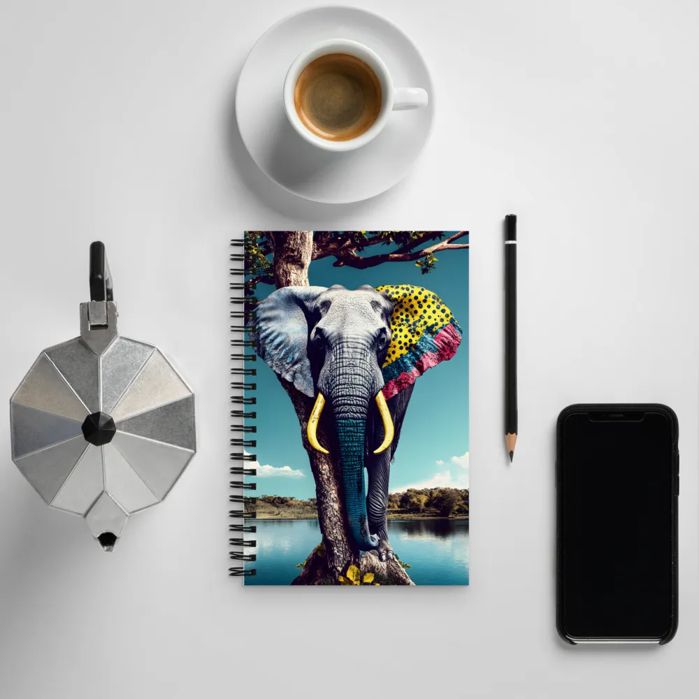 Playful Elegance: The Surreal Elephant | Spiral Notebook