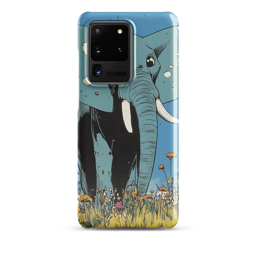 Whimsical Blue Elephant in Bloom