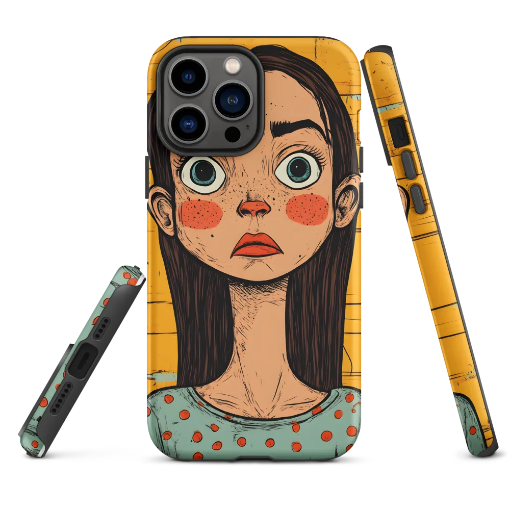 Wide-Eyed Portrait on Distressed Yellow Planks