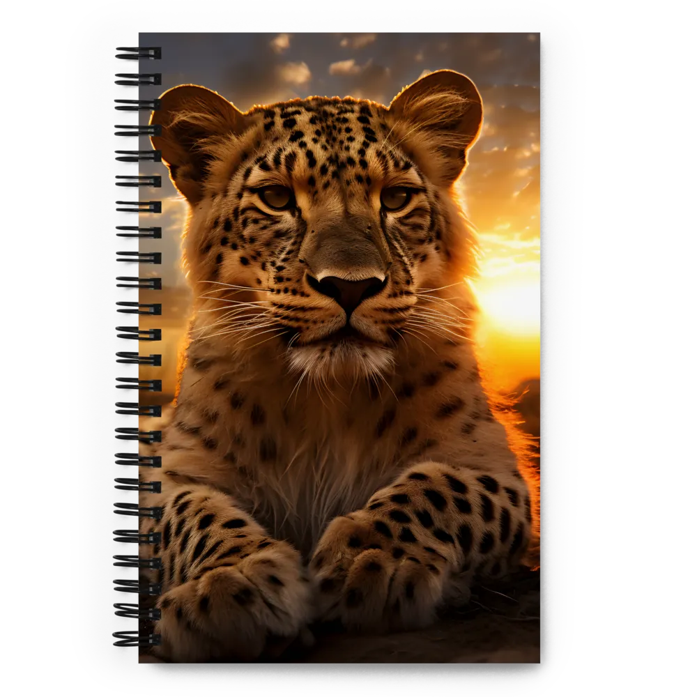 Regal Presence: The Leopard at Sunset | Spiral Notebook