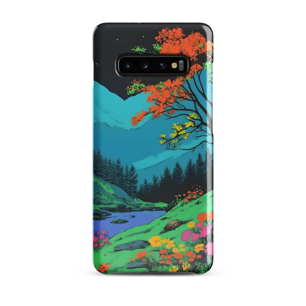 Neon Dreams: A Vibrant Landscape | Phone Case |  S10 Plus | Snap Case | Glossy