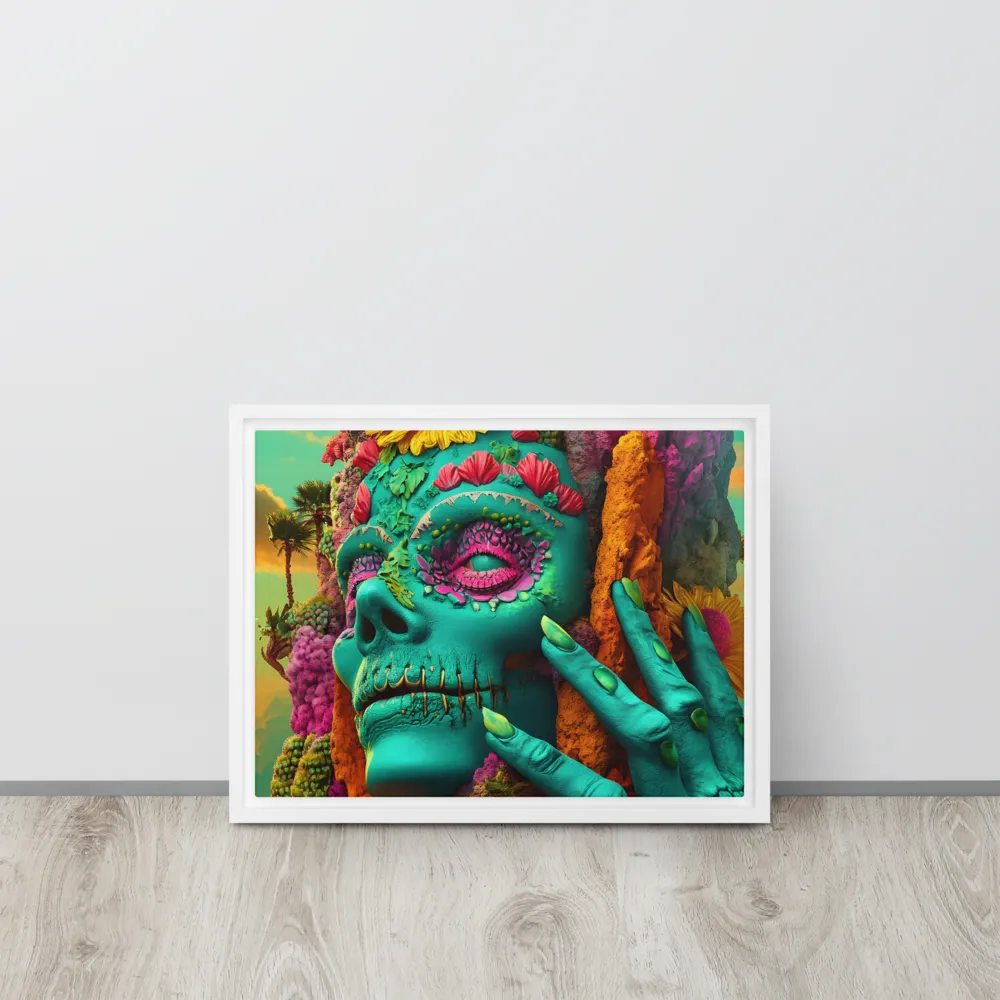 Ethereal Skull Garden | Canvas with White Frame | 12″×16″