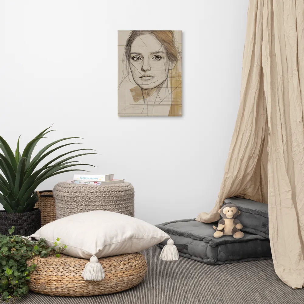Geometric Elegance: A Modern Portrait | Canvas | 18″×24″