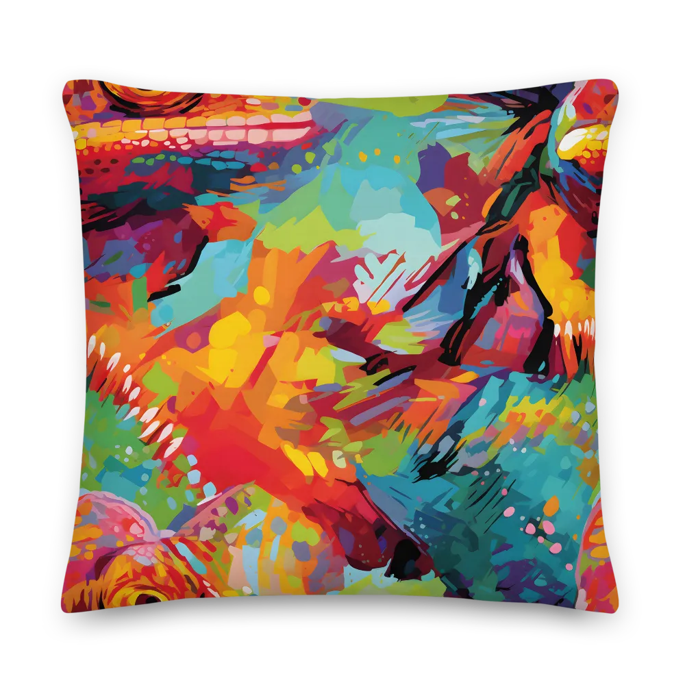 Colorful Lizard: An Abstract Adventure | Pillow | 22″×22″