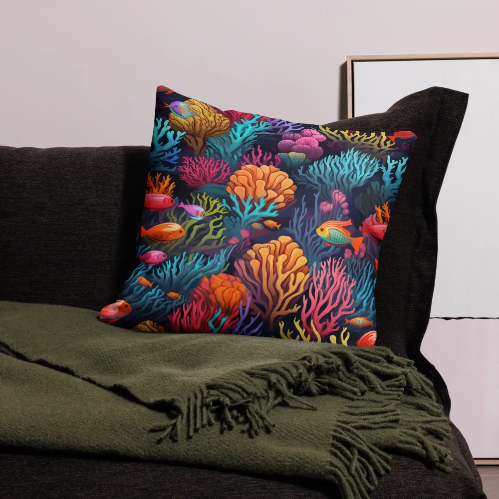 Underwater Harmony: A Coral Reef Wonderland | Pillow | 22″×22″