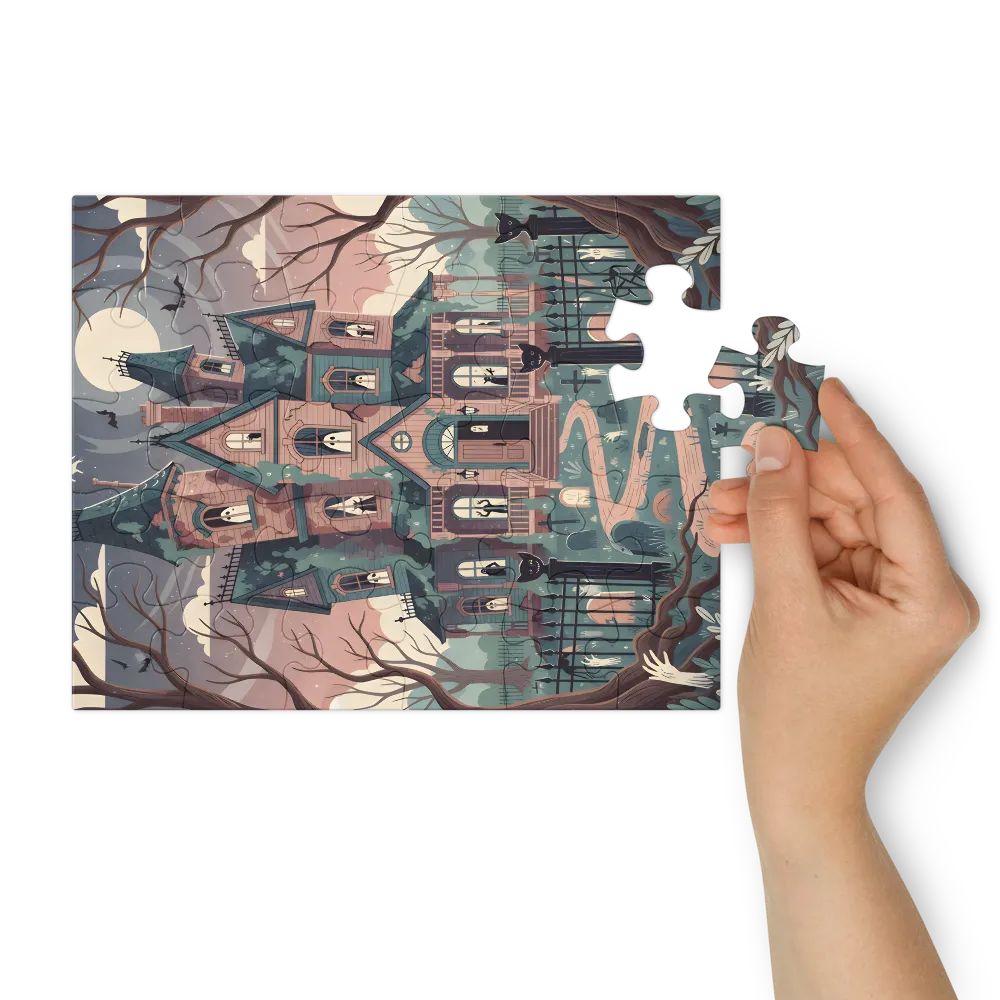 Moonlit Manor 
 Jigsaw Puzzle in Tin Box